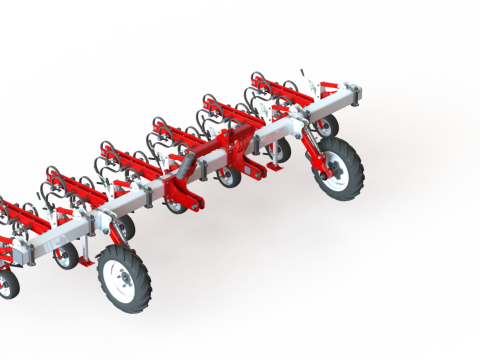 WG 0002 - Inter-row cultivator 4m Model 3D