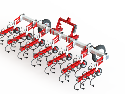 WG 0002 - Inter-row cultivator 4m Model 3D