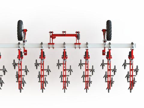 WG 0002 - Inter-row cultivator 4m Model 3D
