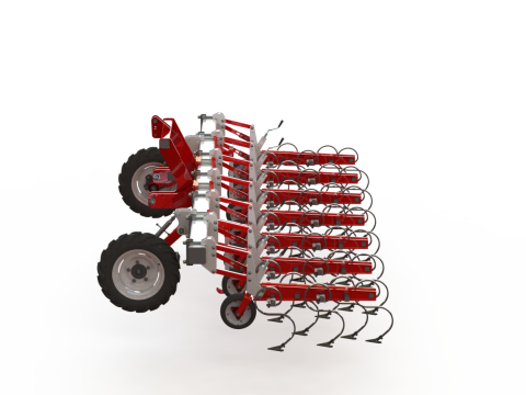 WG 0002 - Inter-row cultivator 4m Model 3D