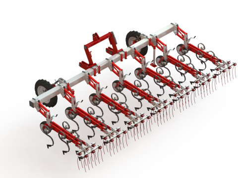 WG 0002 - Inter-row cultivator 4m Model 3D