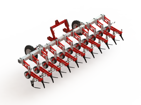 WG 0002 - Inter-row cultivator 4m Model 3D