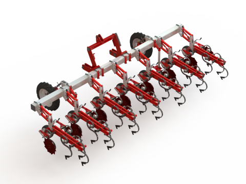 WG 0002 - Inter-row cultivator 4m Model 3D