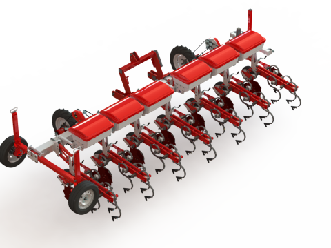 WG 0002 - Inter-row cultivator with dry fertilizer application system 4m 3D मॉडल