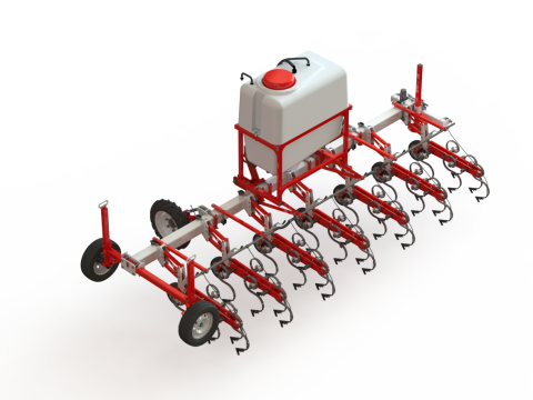 WG 0002 - Inter-row cultivator with liquid fertilizer application system 4m 3D Model
