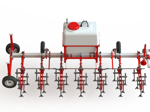 WG 0002 - Inter-row cultivator with liquid fertilizer application system 4m 3D Model
