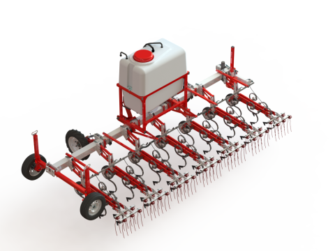 WG 0002 - Inter-row cultivator with liquid fertilizer application system 4m 3D Model