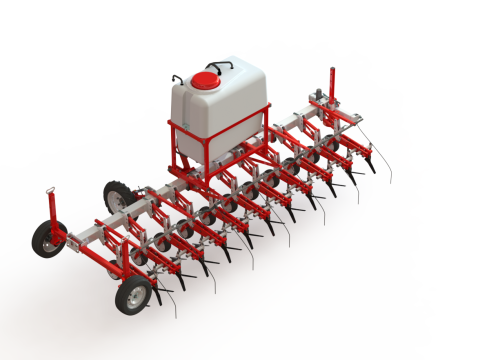 WG 0002 - Inter-row cultivator with liquid fertilizer application system 4m 3D Model