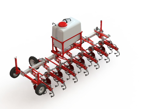 WG 0002 - Inter-row cultivator with liquid fertilizer application system 4m 3D Model