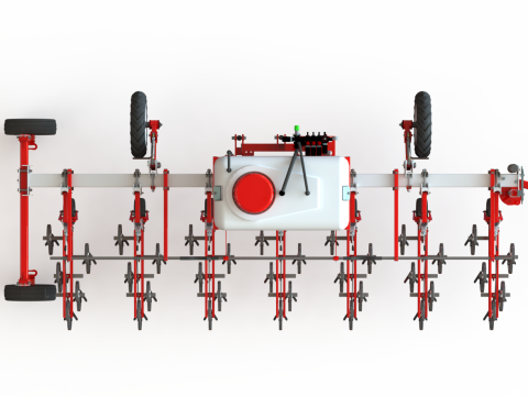 WG 0002 - Inter-row cultivator with liquid fertilizer application system 4m 3D Model