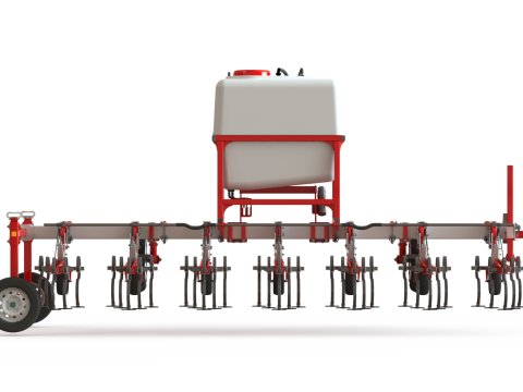 WG 0002 - Inter-row cultivator with liquid fertilizer application system 4m 3D Model