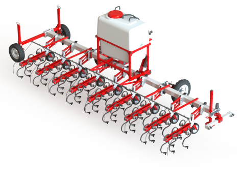 WG 0002 - Inter-row cultivator with liquid fertilizer application system 6m 3D 模型