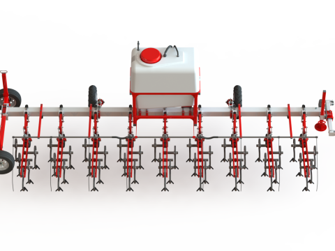 WG 0002 - Inter-row cultivator with liquid fertilizer application system 6m 3D 模型