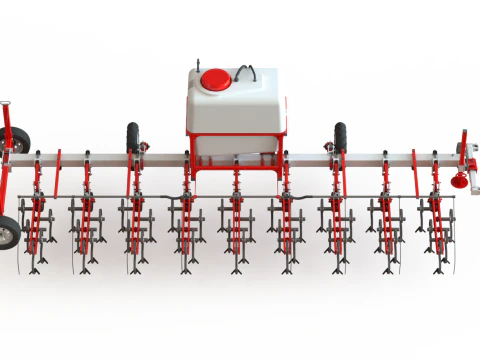 WG 0002 - Inter-row cultivator with liquid fertilizer application system 6m 3D Model