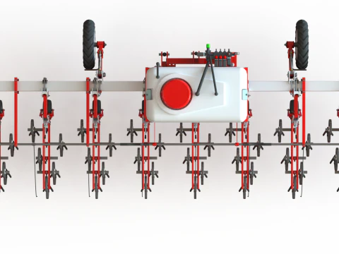 WG 0002 - Inter-row cultivator with liquid fertilizer application system 6m 3D Model