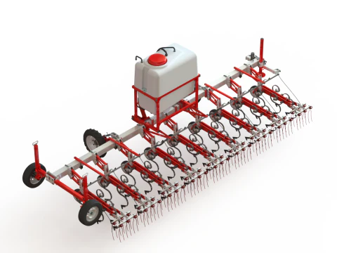 WG 0002 - Inter-row cultivator with liquid fertilizer application system 6m 3D Model