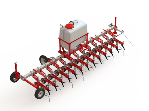 WG 0002 - Inter-row cultivator with liquid fertilizer application system 6m 3D 模型