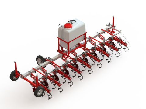 WG 0002 - Inter-row cultivator with liquid fertilizer application system 6m 3D 模型