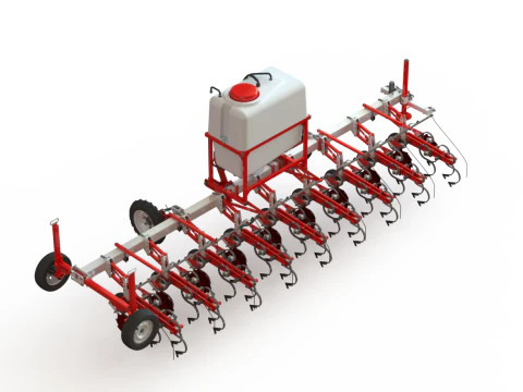 WG 0002 - Inter-row cultivator with liquid fertilizer application system 6m 3D Model