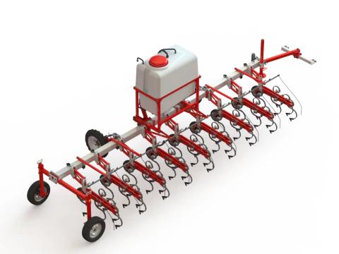 WG 0002 - Inter-row cultivator with liquid fertilizer application system 6m 3D Model