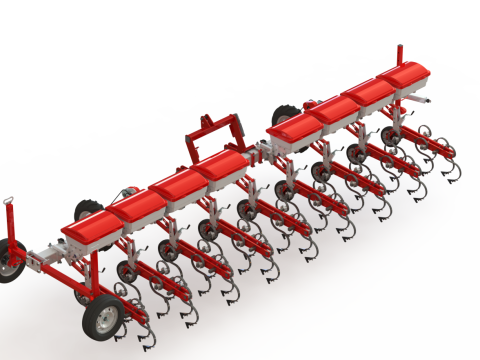 WG 0002 - Inter-row cultivator with dry fertilizer application system 6m 3D 模型
