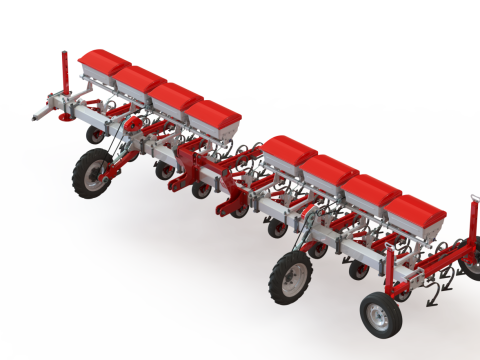 WG 0002 - Inter-row cultivator with dry fertilizer application system 6m 3Dモデル