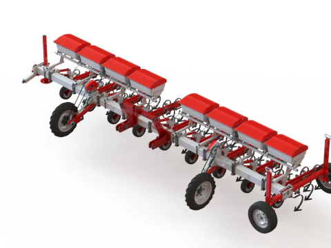WG 0002 - Междурядный культиватор с системой сухого внесения удобрений 6м 3D Модель