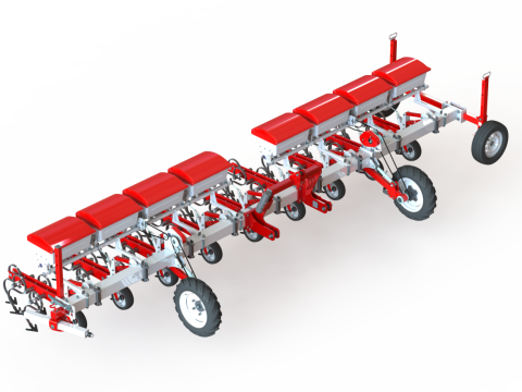 WG 0002 - Inter-row cultivator with dry fertilizer application system 6m 3D 模型
