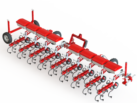 WG 0002 - Inter-row cultivator with dry fertilizer application system 6m 3D 模型