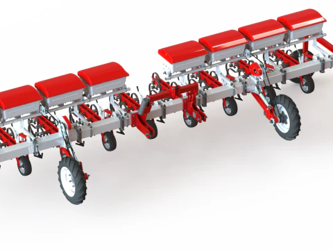 WG 0002 - Cultivador entrelinhas com sistema de aplica&ccedil;&atilde;o de fertilizante seco 6m Modelo 3D