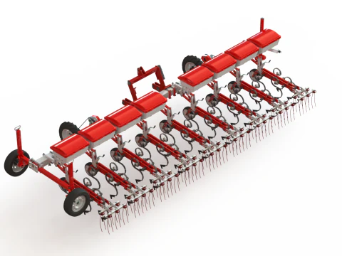WG 0002 - Cultivador entrelinhas com sistema de aplica&ccedil;&atilde;o de fertilizante seco 6m Modelo 3D
