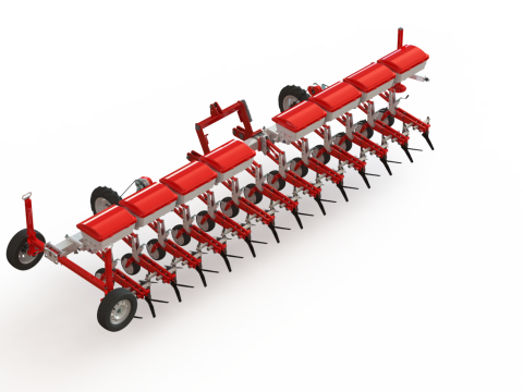 WG 0002 - Inter-row cultivator with dry fertilizer application system 6m 3D 模型