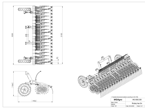 WG 0003 - Rotary harrow 300 3D 模型