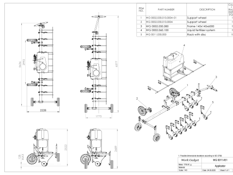 WG 0011 - Applicator single-coulter systems 450 3D Model