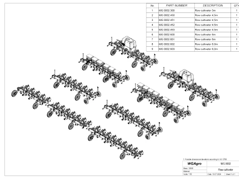 WG 0002 - Complete range of 45 inter-row cultivators 3D Model
