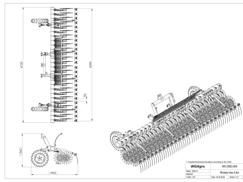 WG 0003 - Complete range of 3 rotary harrow 3D Model