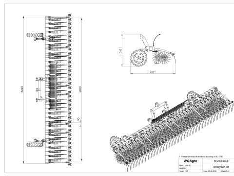 WG 0003 - Complete range of 3 rotary harrow 3D Model