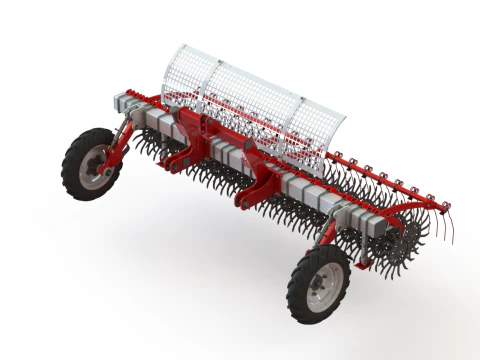 WG 0003 - Complete range of 3 rotary harrow 3D Model