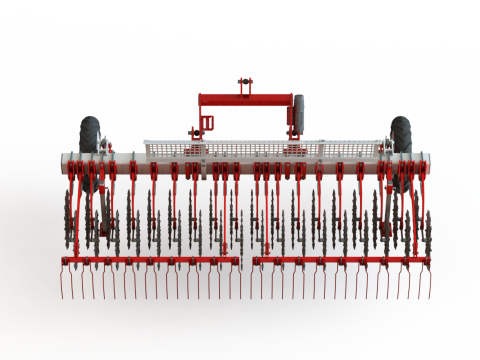 WG 0003 - Rangkaian lengkap 3 garu putar Model 3D