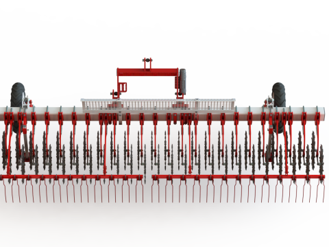 WG 0003 - Rangkaian lengkap 3 garu putar Model 3D
