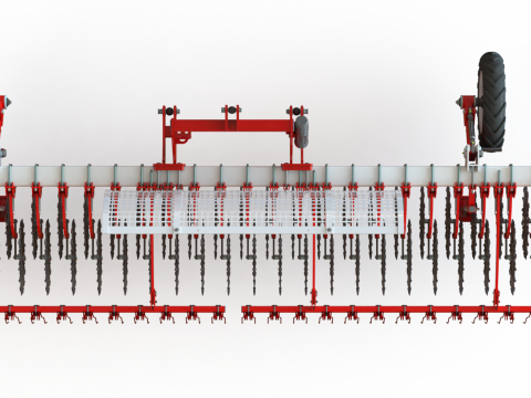 WG 0003 - Rangkaian lengkap 3 garu putar Model 3D