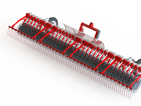 WG 0003 - Rangkaian lengkap 3 garu putar Model 3D