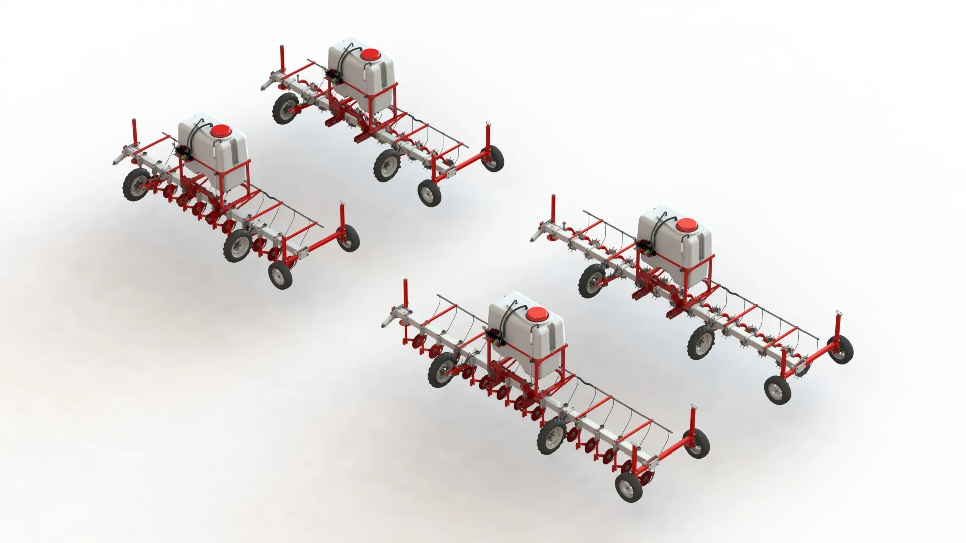 WG 0011 - Complete range of 4 liquid fertilizer applicators 3D Model .c4d .max .obj .3ds .fbx .stl .blend