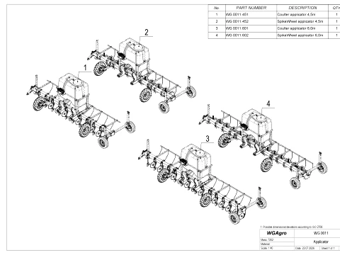 WG 0011 - Complete range of 4 liquid fertilizer applicators 3D Model