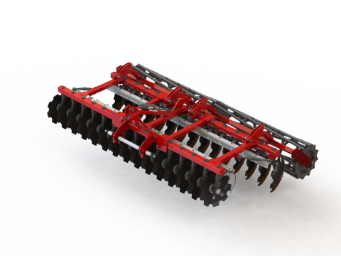 WG 0007 - Grade de disco pesada montada 4m Modelo 3D