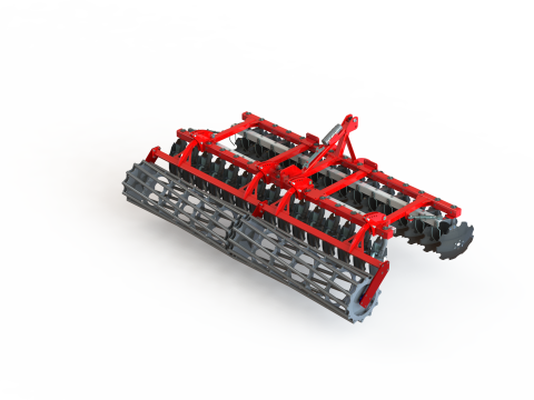 WG 0007 - Ciężka brona talerzowa zawieszana 4m Model 3D