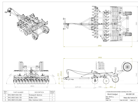 WG 0007 - Complete serie van 6 halfgedragen zware schijveneg 3D Model