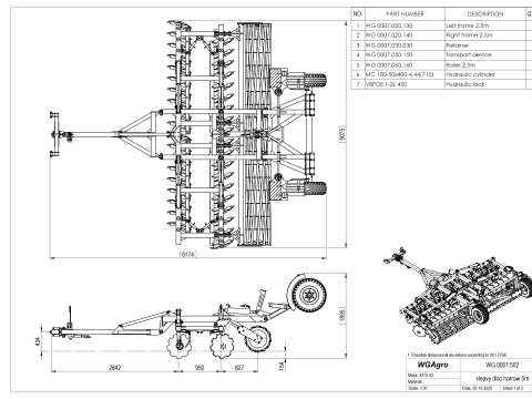 WG 0007 - Complete serie van 6 halfgedragen zware schijveneg 3D Model