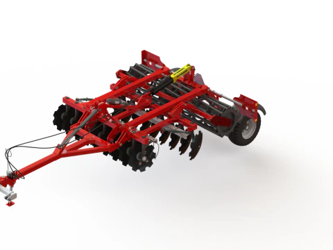 WG 0007 - Complete range of 6 semi-mounted heavy disc harrow 3D Model