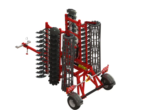 WG 0007 - Complete range of 6 semi-mounted heavy disc harrow 3D Model